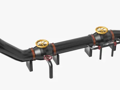 Black Industrial Pipe Model 3D model