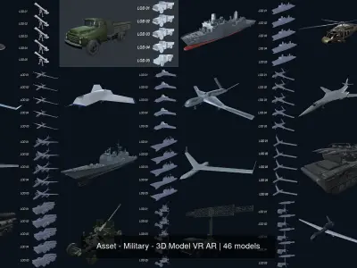 Asset - Military - 3D Model VR AR 3D Model Pack