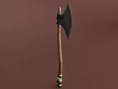 Realistic Viking Medieval Axe 3D Model Low-poly 3D model