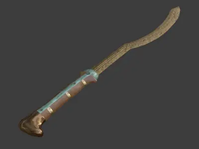 Khopesh sword with wooden handle Free 3D model