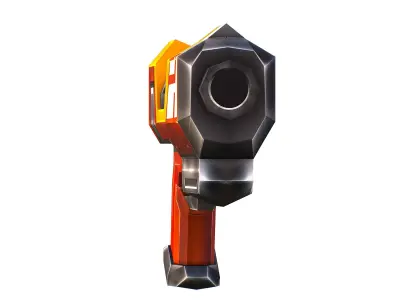 LowPoly Sci-Fi Cartoon Pistol Gun Low-poly 3D model shop