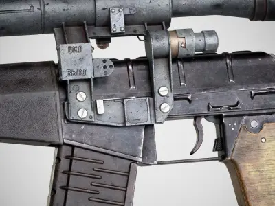 VSS Vintorez Gameready Low-poly 3D model