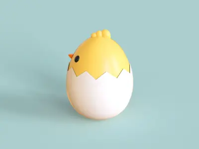 Easter Eggs Chicken 01 Low-poly 3D model
