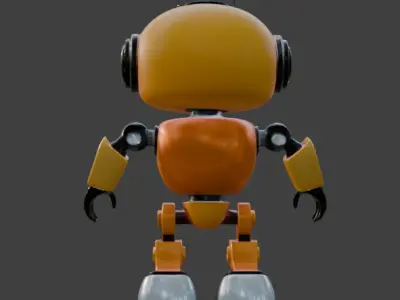 Human Robot 3D Model Sci-Fi Android Character Low-poly 3D model