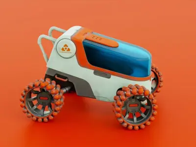 LUNAR ROVER H-12 RIGGED 3D model