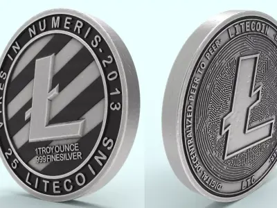 Litecoin LTC 3d model 3D model