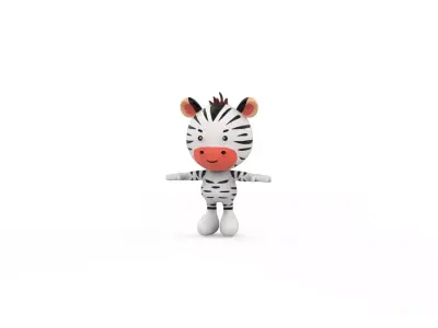 Character016 Zebra Animal Low-poly 3D model