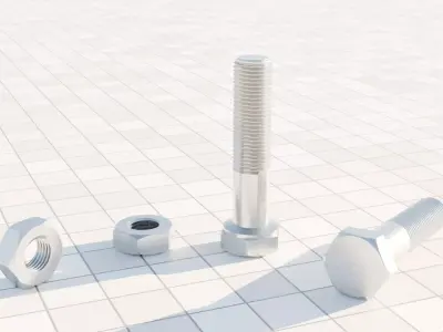 High-Detail Industrial Fasteners Kit - Bolt and Nut Collection 3D model