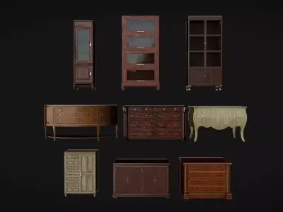 Furniture Pack 06 Low-poly 3D model