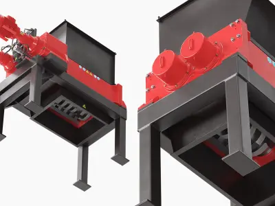  Heavy Duty Machinery Metal Shredder Red 