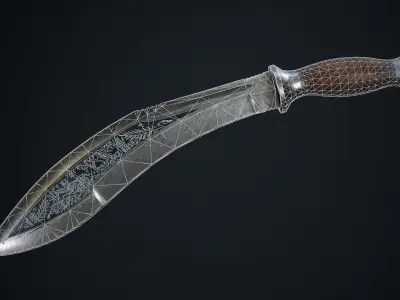 Kukri sword Low-poly 3D model