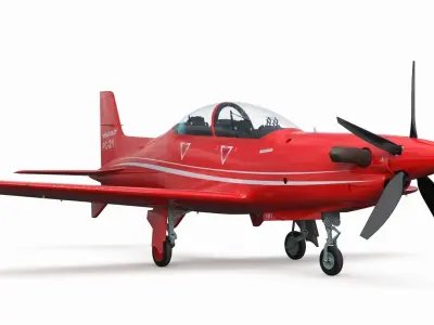 Training Aircraft Pilatus PC-21 Red 3D model purchase