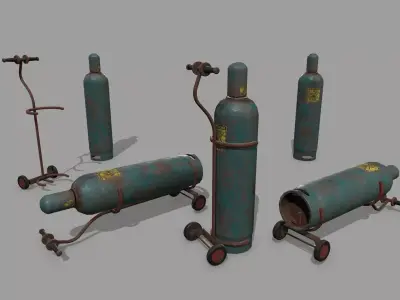 Propane Tank Low-poly 3D model 14