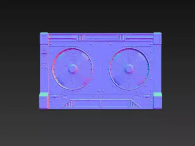 Sci-Fi Industrial Ventilation Unit - PBR Low Poly Game Ready Low-poly 3D model