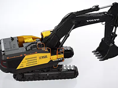 2020 Volvo EC950E Large Crawler Excavator 3D model