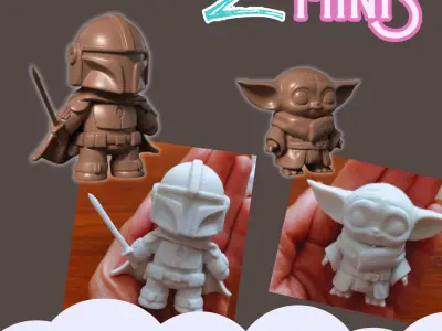 FREE MANDALORIAN AND GROGU Z-MINIS COLLECTION Free 3D print model