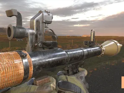 FPS Rocket Launcher Animation Low-poly 3D model