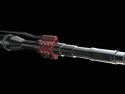 AR15 - M4A1 - barrel and gas block  - NATO - High-poly 3D model