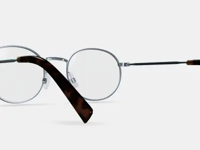 Simon Eyeglasses in Antique Silver Low-poly 3D model