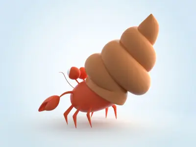 Cancer Hermit 3D model