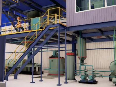 Processing plant - gold leaching 3D Model 3D model