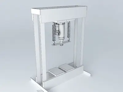 Hand press with hydraulic jack bottle 4 tons Free 3D model