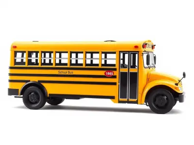 Detailed School Bus D Model Pack Low-poly 3D model