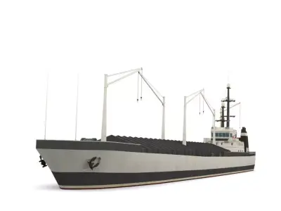 dry cargo ship Low-poly 3D model