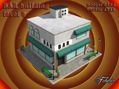 BAR level Low-poly 3D model 4