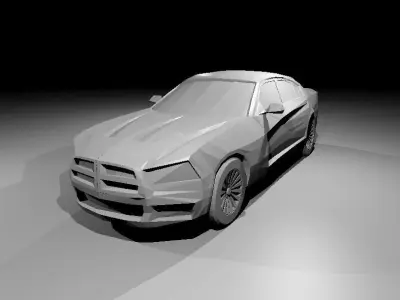 2011 Dodge Charger RT Low Poly Low-poly 3D model