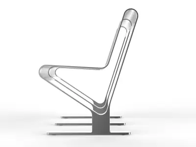 Waiting Room Seat V1 2 Seats 3D model