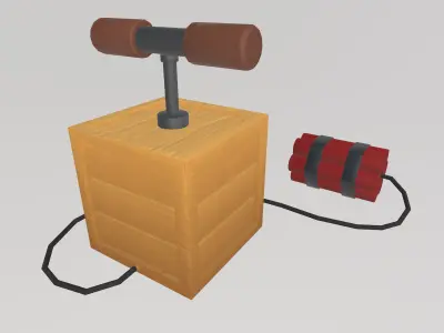 Stylized Low-Poly Dynamite TNT Detonator Low-poly 3D model
