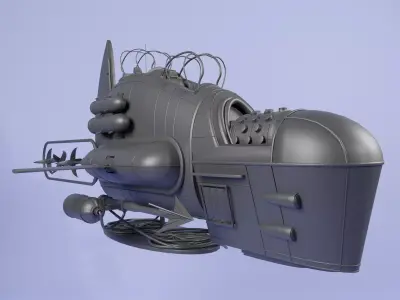 Submarine fighter  speed --- Space fighter -Low-poly 3D models Low-poly 3D model