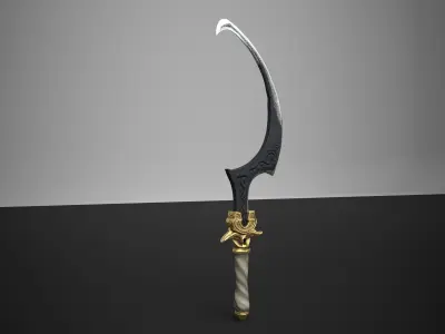 Khatar sword-like weapon Low-poly 3D model