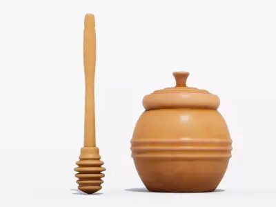 Honey pot Low-poly 3D model