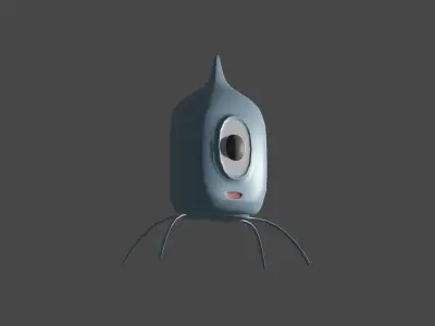 Robot 1 eye rigged animated and game ready Low-poly 3D model