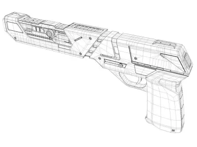 Sci-Fi Blaster Pistol 3D model