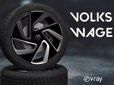 Volkswagen car tyre 3D model