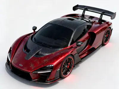 Realistic Electric Hypercar 3D Model 3D Model Low-poly 3D model