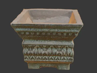 Decorative Stone Planter 3D Scan Low-poly 3D model