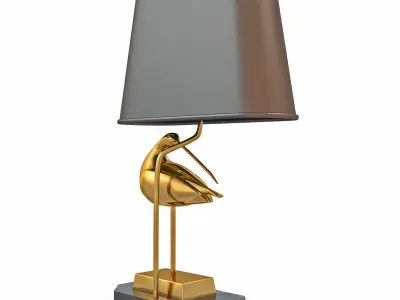 Table lamp with a bird 3D model