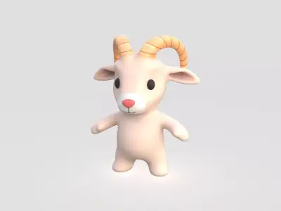 Little animal baby - Goat cute - Character019 Low-poly 3D model