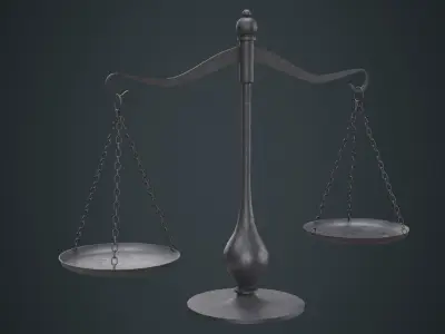 Balance Scale 1B Low-poly 3D model