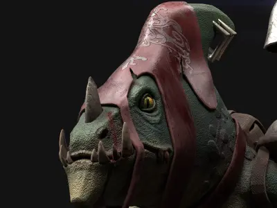 Witch Doctor Lizard Low-poly 3D model