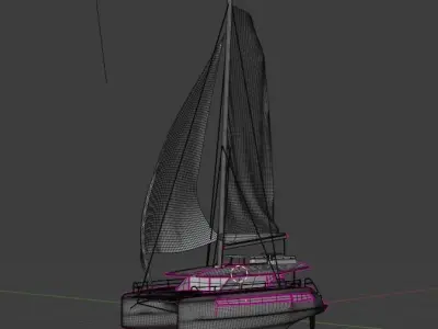 Leopard 50 catamaran 3D model