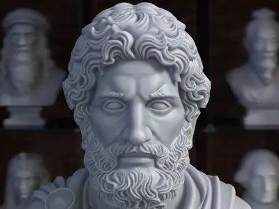 Odysseus Bust Sculpture 3D Print Model STL File 3D print model