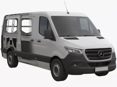 Mercedes Sprinter Detailed interior Standard 2023 3D model