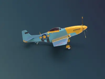 North American P 51 Mustang 3D model purchase