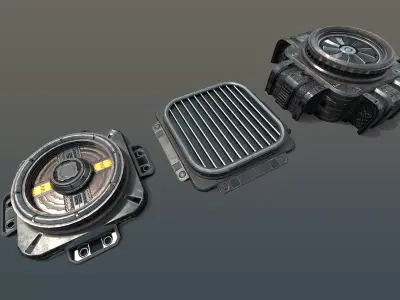 SciFi Vents Low-poly 3D model