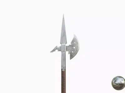 Switzerland Middle age Axe  Low-poly 3D model